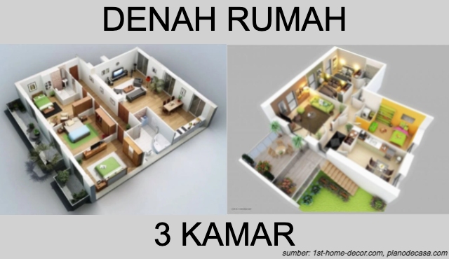 9 Inspirasi Denah Rumah 3 Kamar Tren 2022. Jangan Sampai Ketinggalan Zaman!