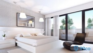 dekorasi dinding kamar putih minimalis
