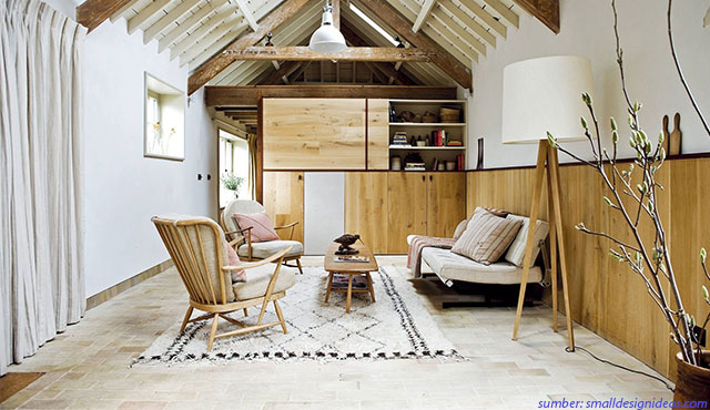 Interior Rumah Kayu skandinavia