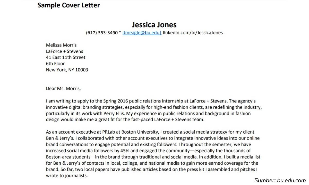 contoh cover letter bahasa inggris