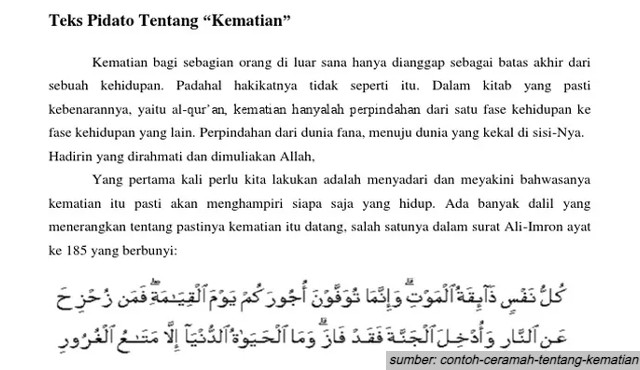 8 Teks Ceramah tentang Kematian yang Bikin Nangis. Lengkap dengan Dalilnya!
