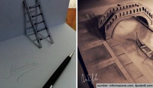12 Contoh Gambar 3 Dimensi yang Mudah Ditiru Pemula. Bisa Menipu Mata!