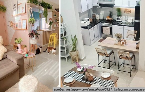 ruang tamu dan dapur tanpa sekat