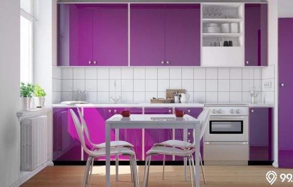 dapur kecil warna ungu