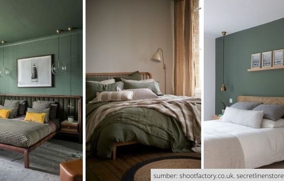 desain kamar tidur warna hijau