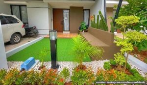 taman depan rumah tanpa pagar