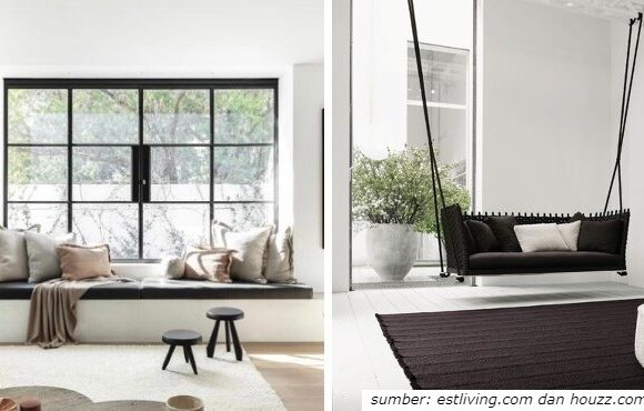 inspirasi dekorasi ruang keluarga tanpa sofa