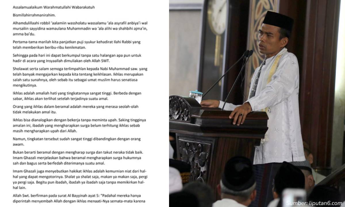 11 Contoh Teks Ceramah Singkat tentang Ikhlas Disertai Dalil dan Hadis yang Bermakna