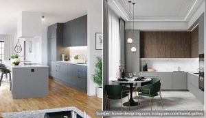 desain dapur minimalis warna abu abu gelap