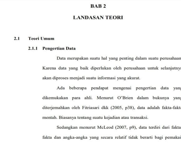 contoh landasan teori