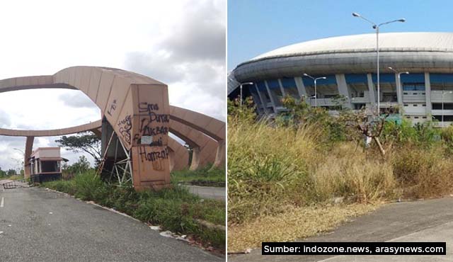 penampakan stadion utama riau terbengkalai