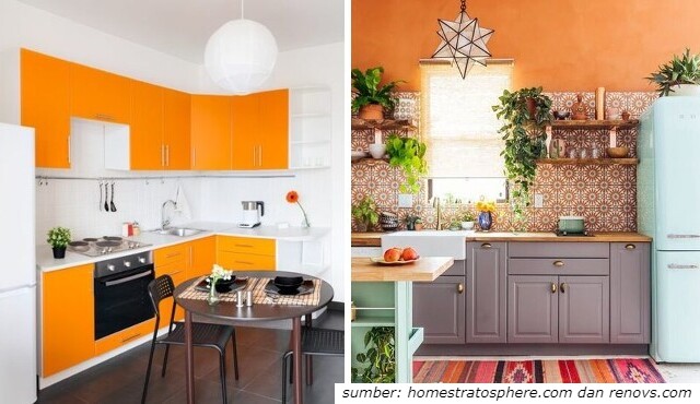 8 Inspirasi Desain Dapur Warna Oranye yang Memukau. Buat Area Memasak Jauh Lebih Cantik!