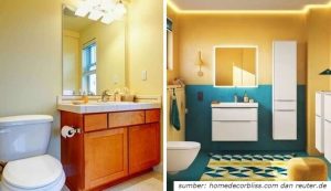 kumpulan inspirasi desain kamar mandi kuning