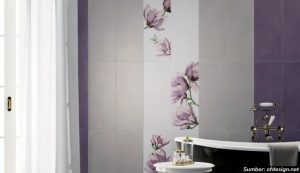 7 Ide Keramik Dinding Kamar Mandi Motif Bunga yang Warnanya Cantik