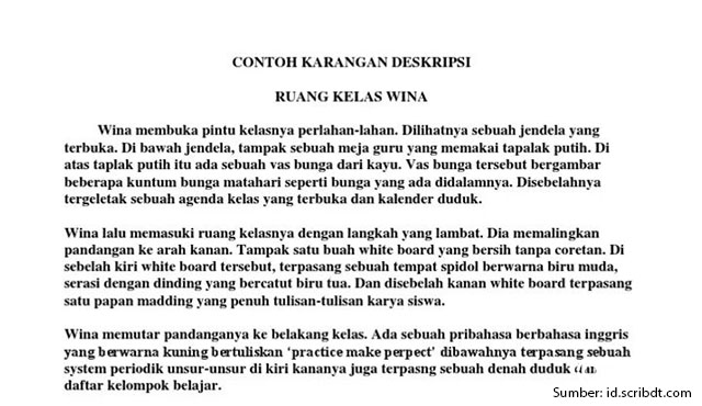 contoh karangan deskripsi