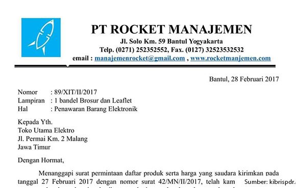 contoh surat penawaran
