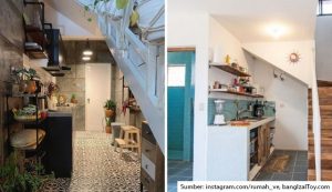 desain dapur dan kamar mandi dibawah tangga