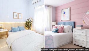 cat kamar tidur warna pastel