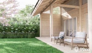 8 Model Teras Rumah Panjang ke Samping dengan Banyak Modifikasi. Fasad jadi Tampil Beda!