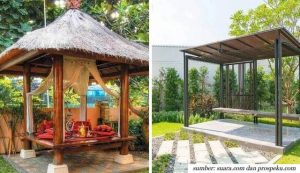 7 Inspirasi Desain Gazebo Depan Rumah. Bikin Quality Time Makin Asyik!
