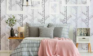 gambar wallpaper dinding kamar tidur elegan