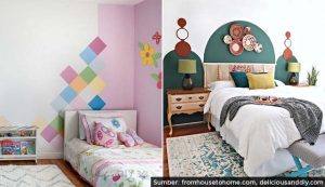 desain cat kamar geometris