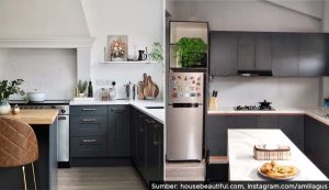 inspirasi desain dapur hitam putih