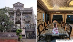 Penampilan Rumah Mewah di PIK dengan Harga Rp21 Miliar yang Dibalut Warna Emas. Kalau Kamu Dikasih Mau Gak?