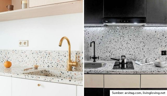 7 Inspirasi Desain Backsplash Dapur Teraso Trendi dan Memesona, Suka yang Mana?
