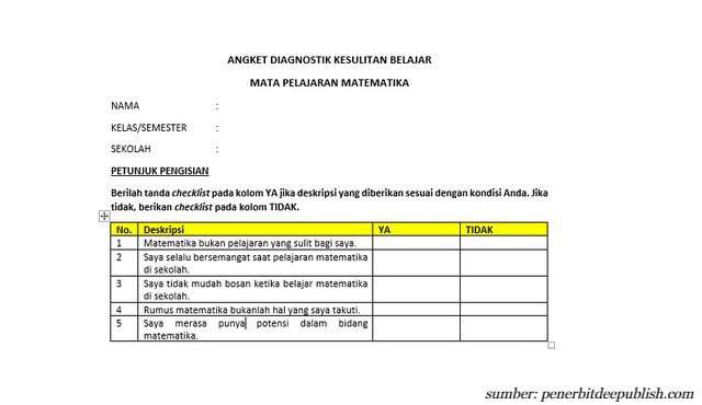 contoh angket