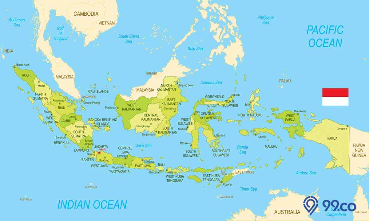 Gambar Peta Indonesia Dilengkapi Cara Membaca, Geografis, & Nama Provinsi