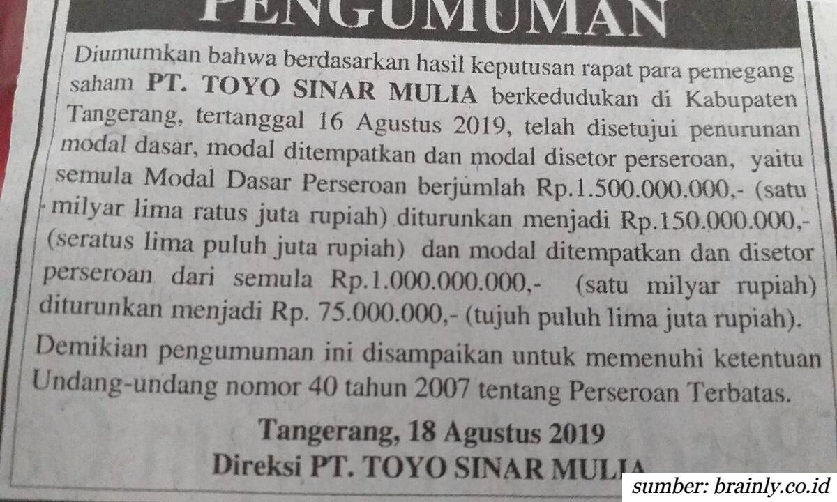 contoh iklan pemberitahuan