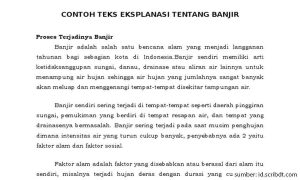 contoh teks eksplanasi banjir