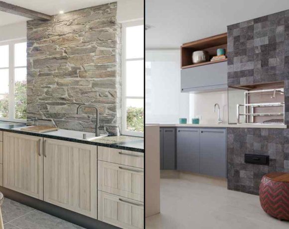 desain dapur dengan batu alam