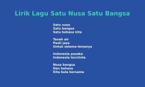 lirik lagu satu nusa satu bangsa