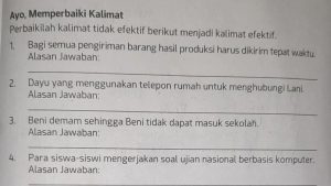 contoh soal kalimat efektif