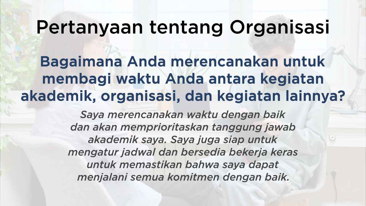 pertanyaan tentang organisasi