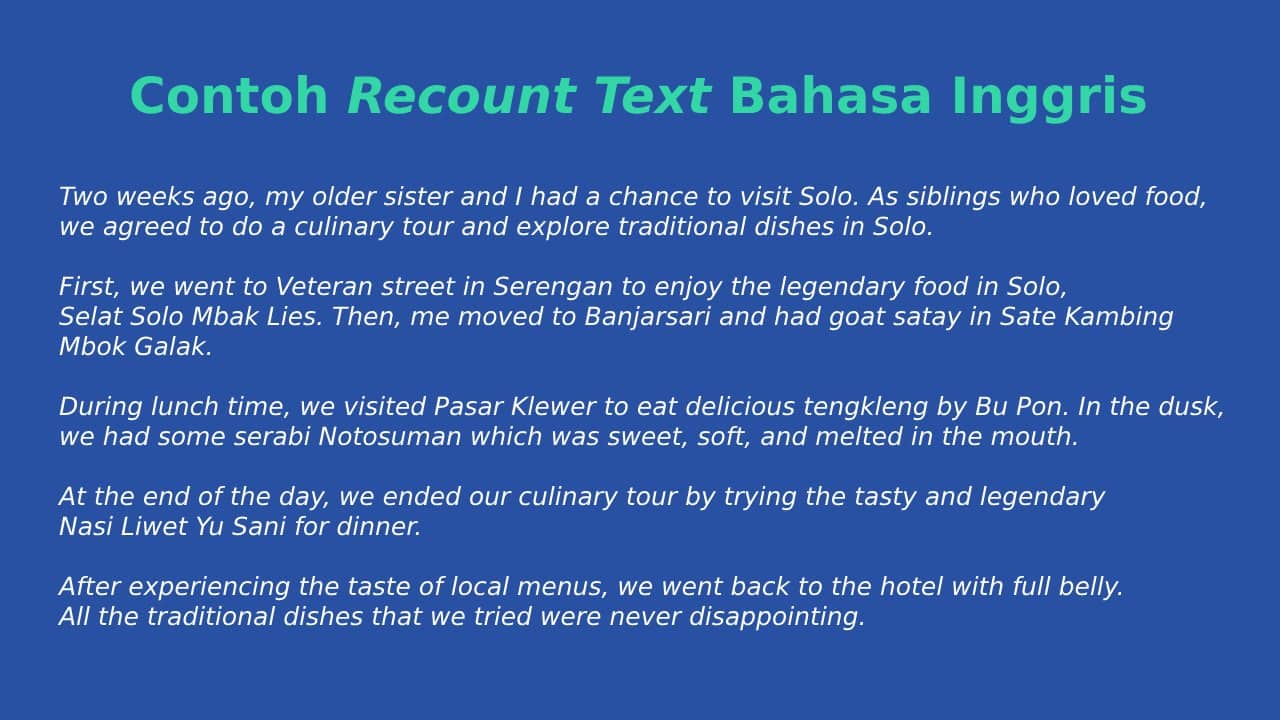 contoh recount text