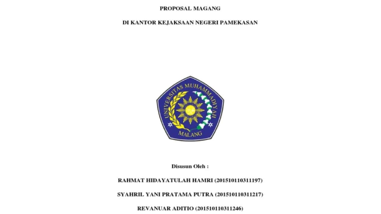 contoh proposal magang