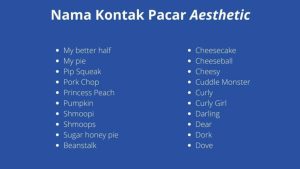 nama kontak pacar aesthetic