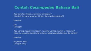 10 Contoh Cecimpedan Bahasa Bali dan Jawabannya Disertai Penjelasan